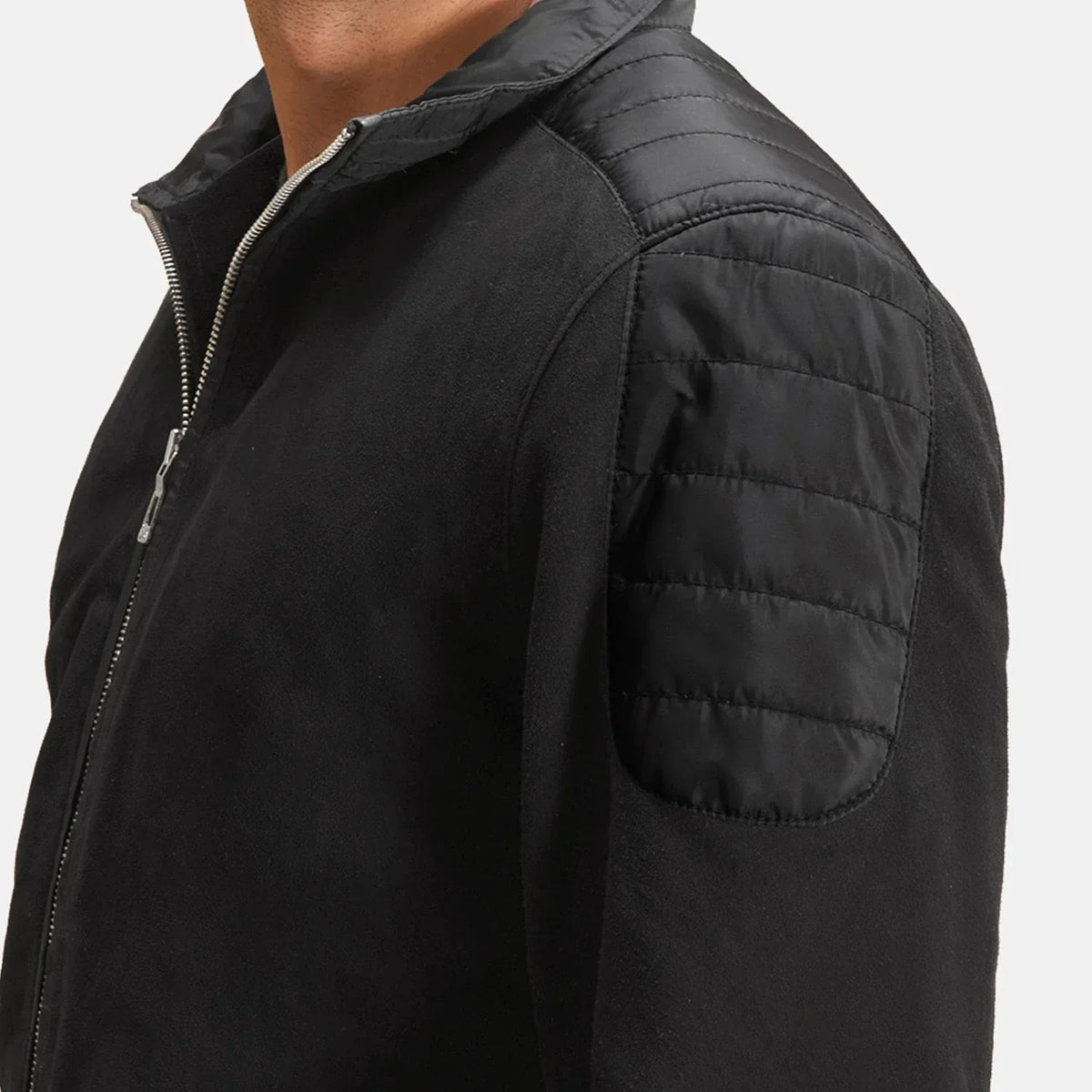 Ethan Hybrid Suede Bomber Jacket - men's jacket in classic suede leather, view 6