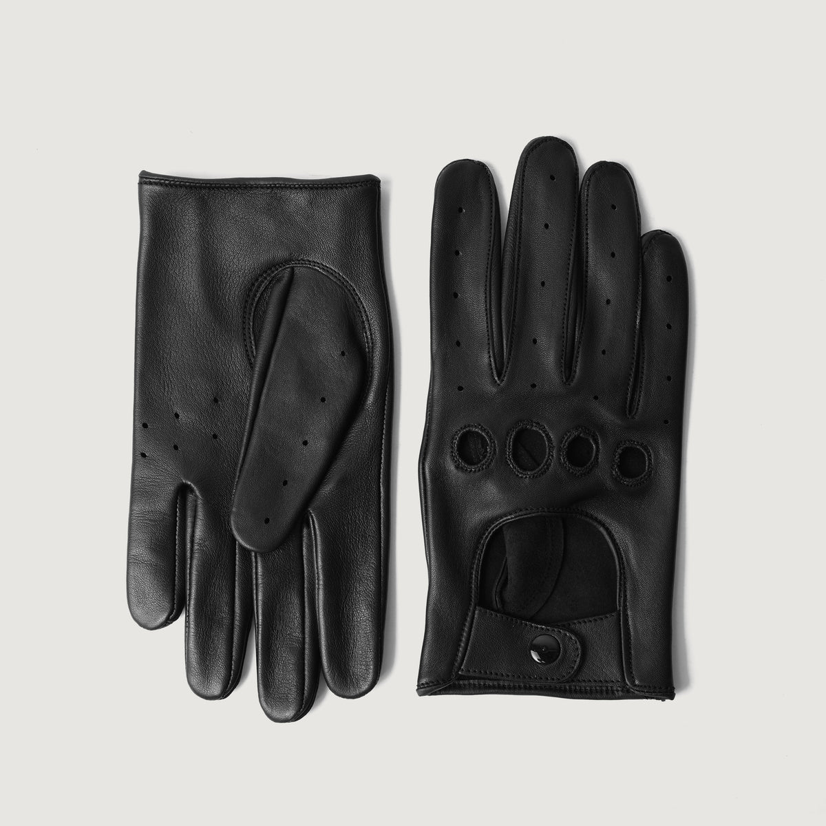 Brex Ferdinand Black Leather Driving Gloves - black men's driving leather gloves, view 6