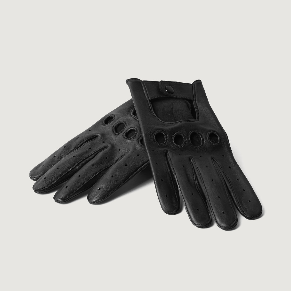 Brex Ferdinand Black Leather Driving Gloves - black men's driving leather gloves, view 8