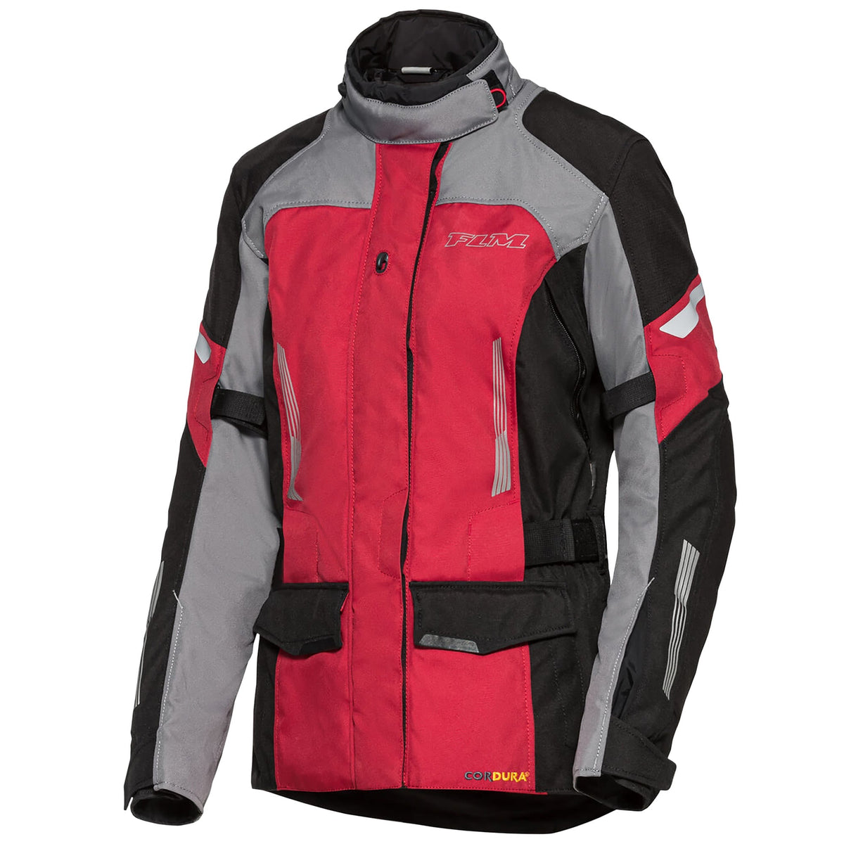 FLM Ladies Touring 3.0 Textile Jacket - Black / Grey / Red - FLM motorcycle jacket, view 1