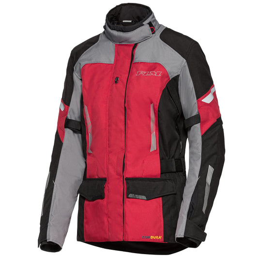 FLM Ladies Touring 3.0 Textile Jacket - Black / Grey / Red - FLM motorcycle jacket, view 1