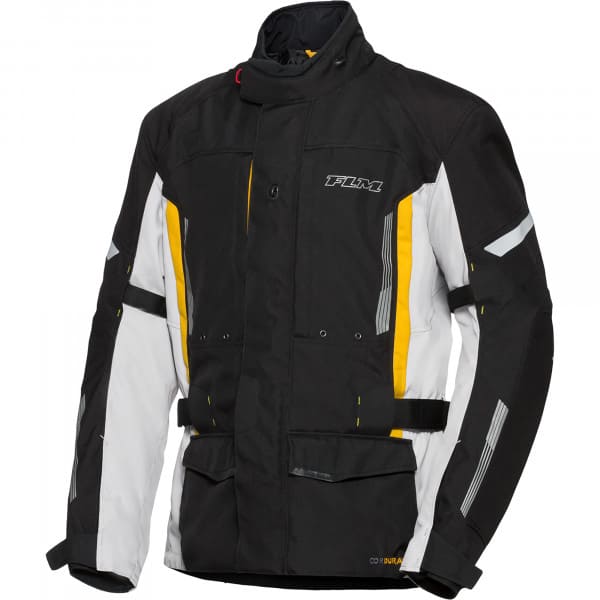 FLM Touring 3.0 Textile Jacket - Black / Grey / Yellow - FLM motorcycle jacket, view 1