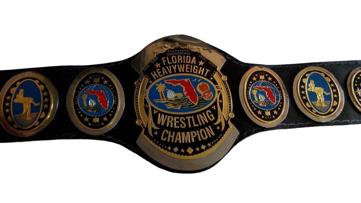 Florida Heavyweight Wrestling Championship Leather Inspired Title Belt - photo 1 of 3 | Brex International