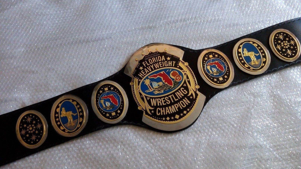 Florida Heavyweight Wrestling Championship Leather Inspired Title Belt - photo 2 of 3 | Brex International