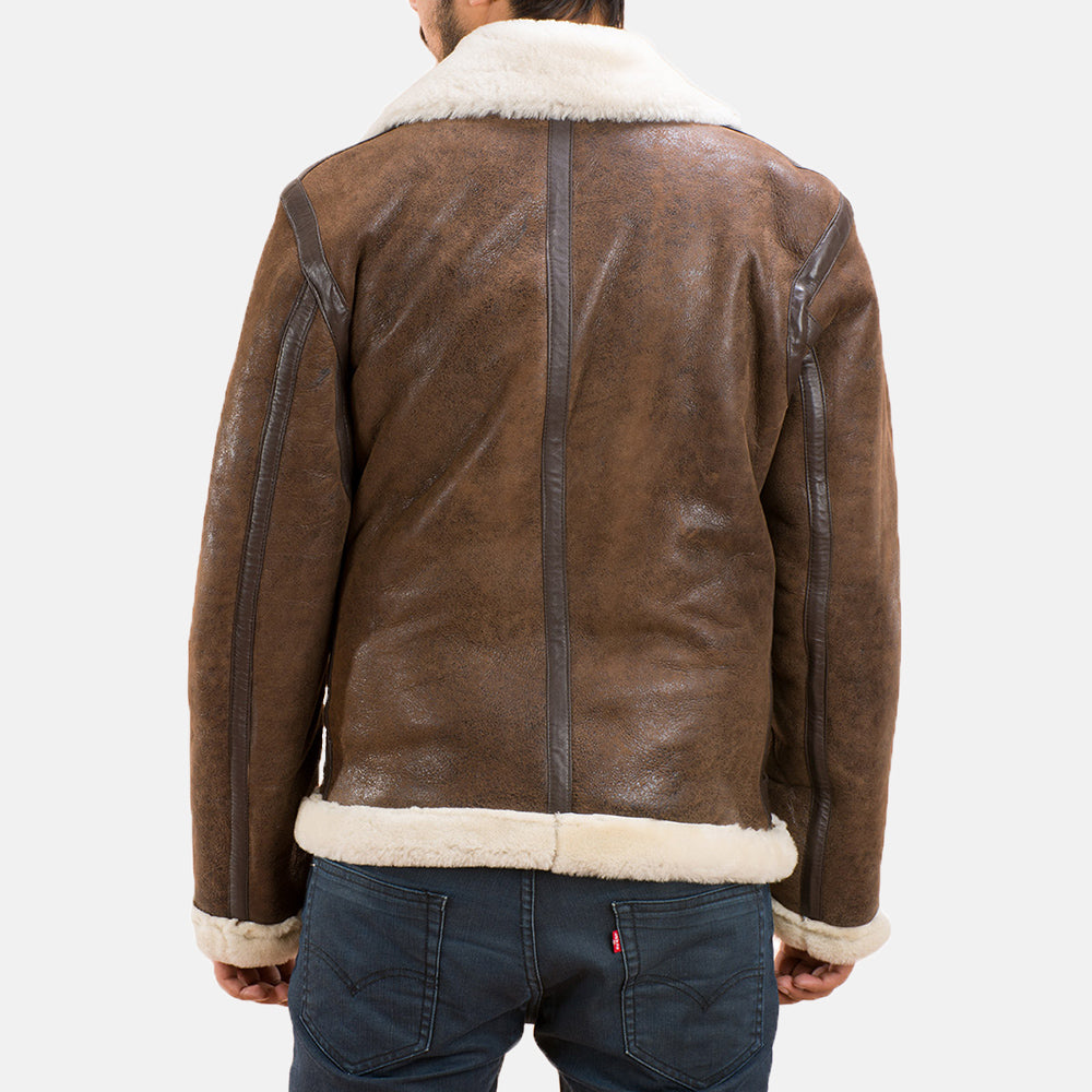Forest Double Face Shearling Jacket - men's jacket in classic sheepskin leather, view 2