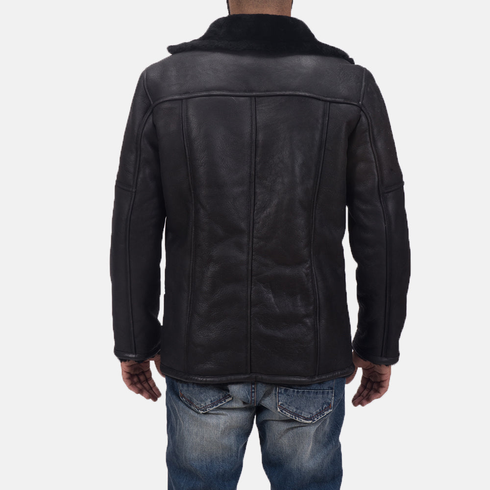 Furcliff Double Face Shearling Leather Coat - men's coat in classic premium leather, view 4