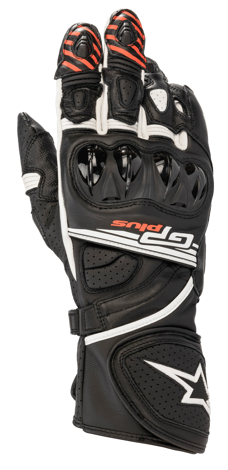 GP Plus R V2 Gloves - Black/White - Alpinestars motorcycle gloves, view 1