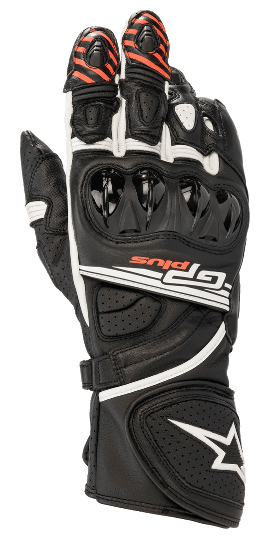 GP Plus R V2 Gloves - Black/White - Alpinestars motorcycle gloves, view 1