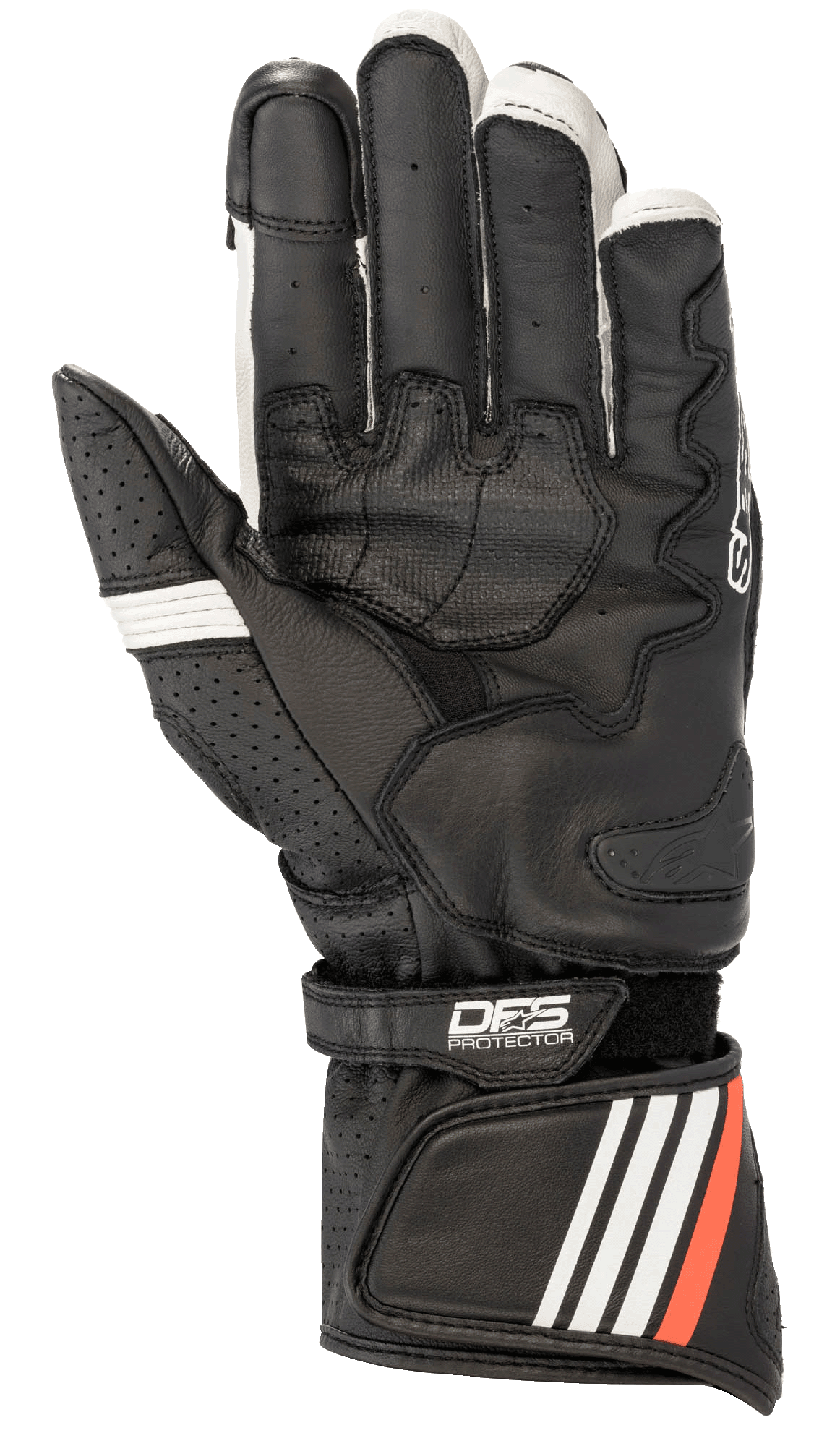 GP Plus R V2 Gloves - Black/White - Alpinestars motorcycle gloves, view 2
