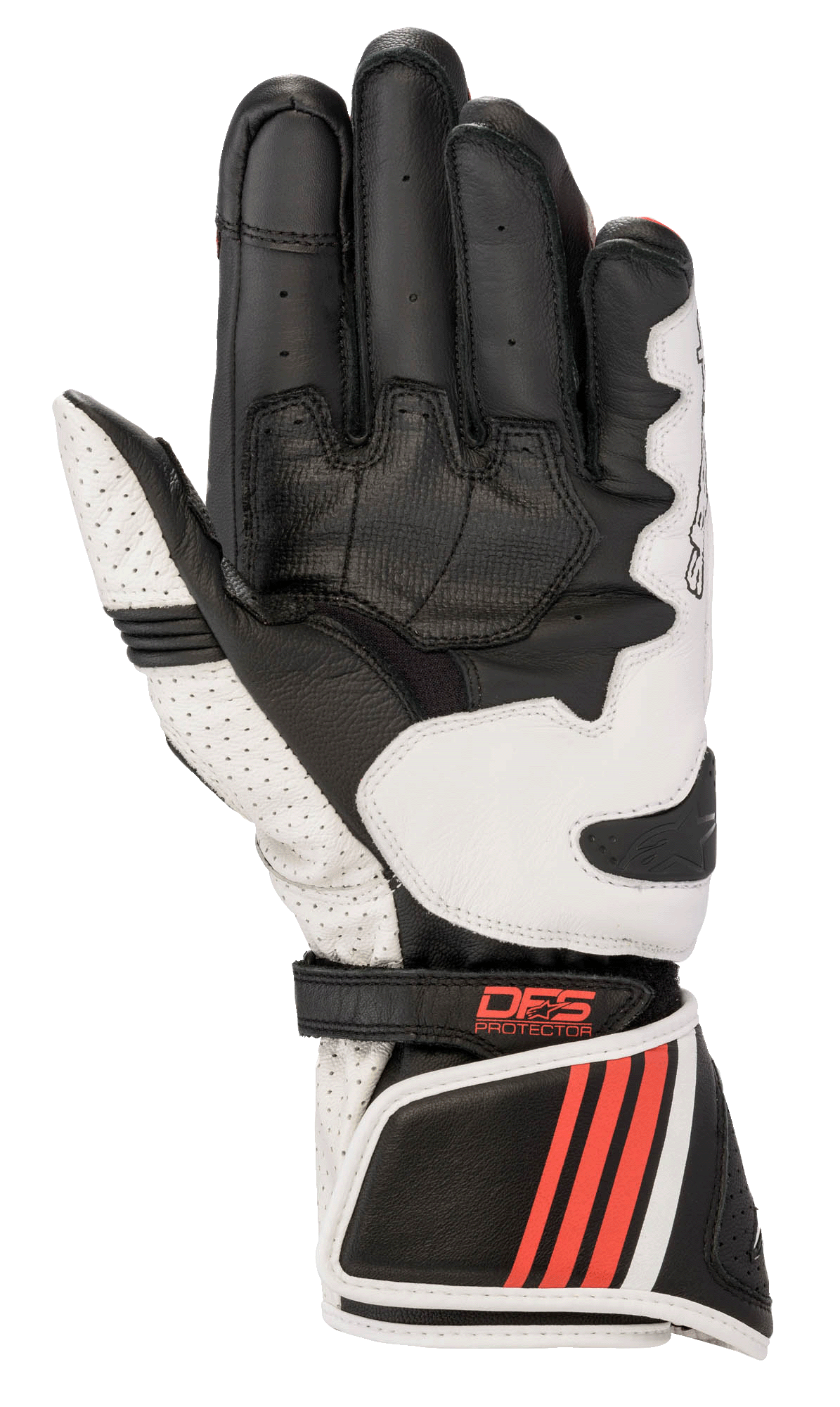 GP Plus R V2 Gloves - Black/White/Red - Alpinestars motorcycle gloves, view 2