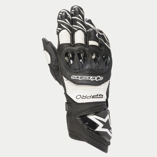 GP Pro RS3 Gloves - Black/White - Alpinestars motorcycle gloves, view 1