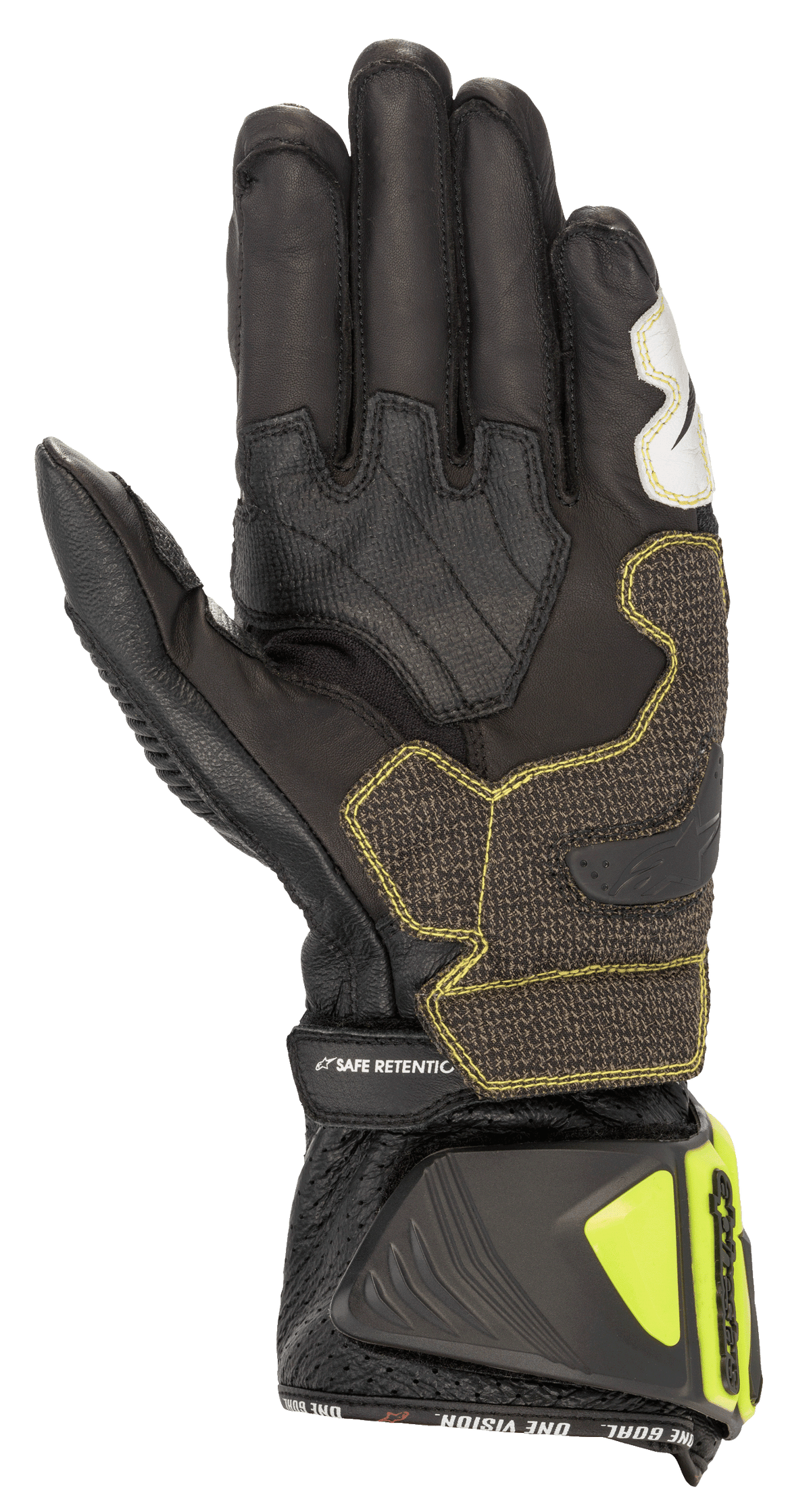 GP Tech V2 Gloves - Black/Yellow Fluo/White/Red Fluo - Alpinestars motorcycle gloves, view 2