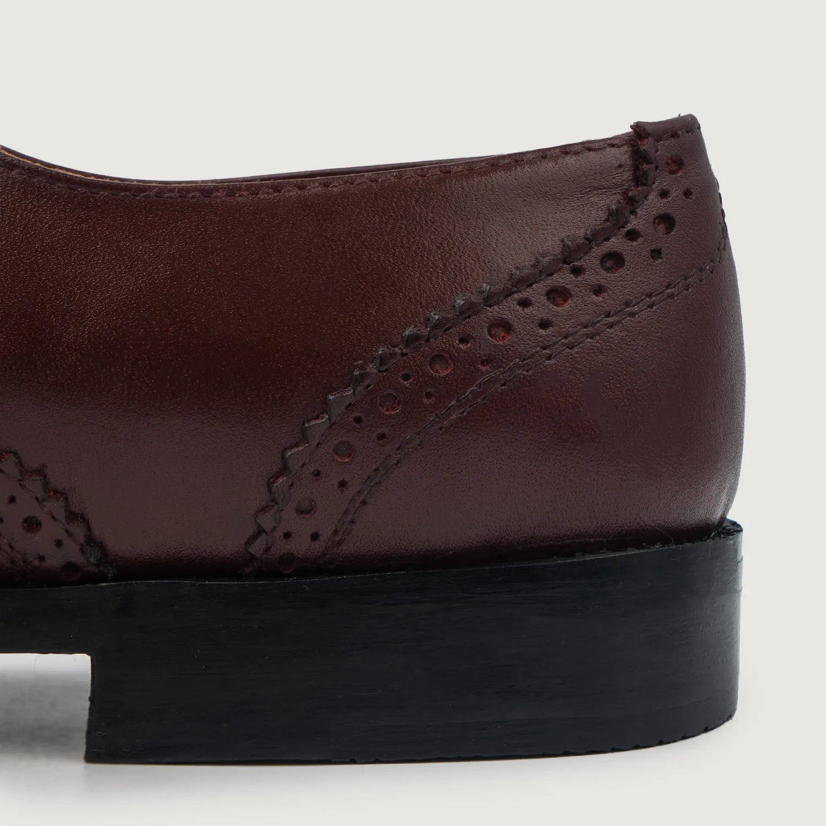Greyson Brogues Oxford Maroon Leather Shoes - men's shoes in maroon genuine leather, view 5