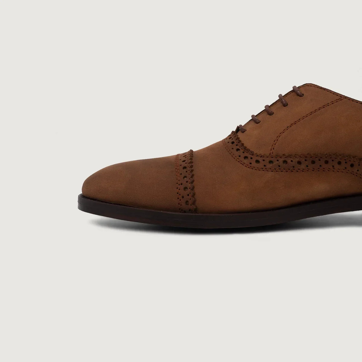 Greyson Brogues Oxford Oil Pull-up Brown Leather Shoes - men's shoes in brown pull-up leather, view 5