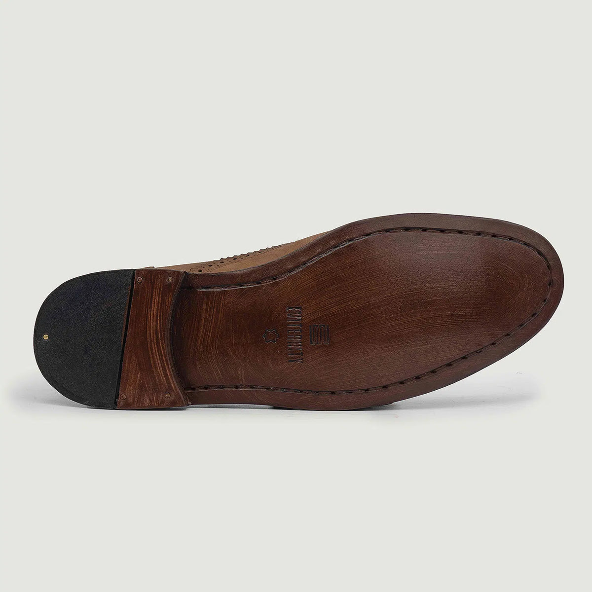 Greyson Brogues Oxford Oil Pull-up Brown Leather Shoes - men's shoes in brown pull-up leather, view 6