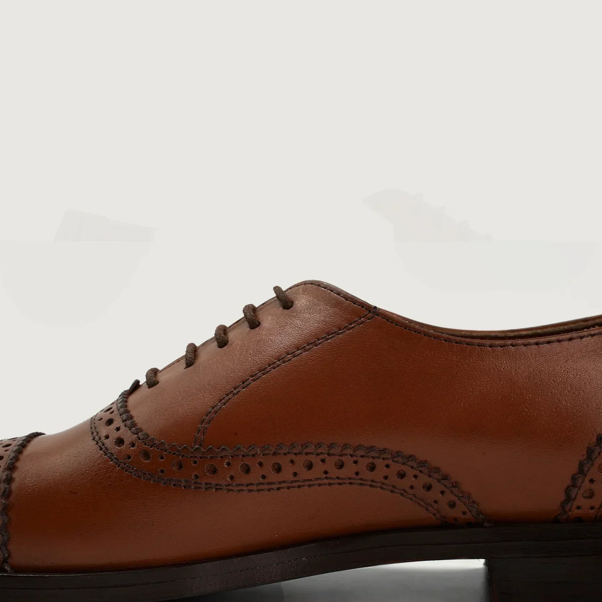 Greyson Brogues Oxford Tan Leather Shoes - men's shoes in tan genuine leather, view 5