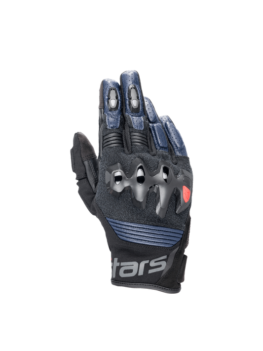 Halo Leather Gloves - Dark Blue/Black - Alpinestars motorcycle gloves, view 1