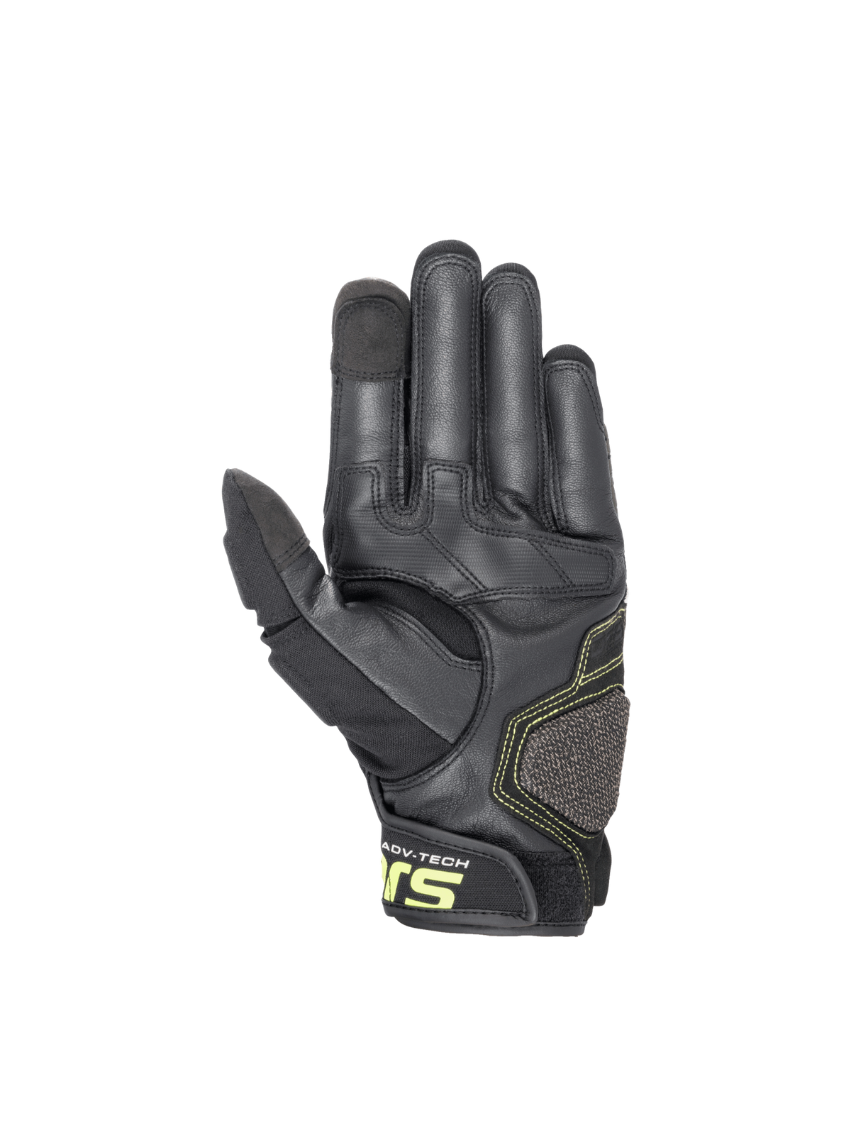 Halo Leather Gloves - Forest Black/Yellow Fluo - Alpinestars motorcycle gloves, view 2