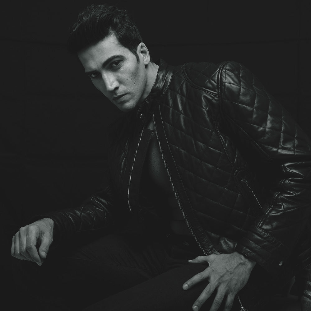 Henry Quilted Black Leather Jacket - men's jacket in black premium leather, view 5