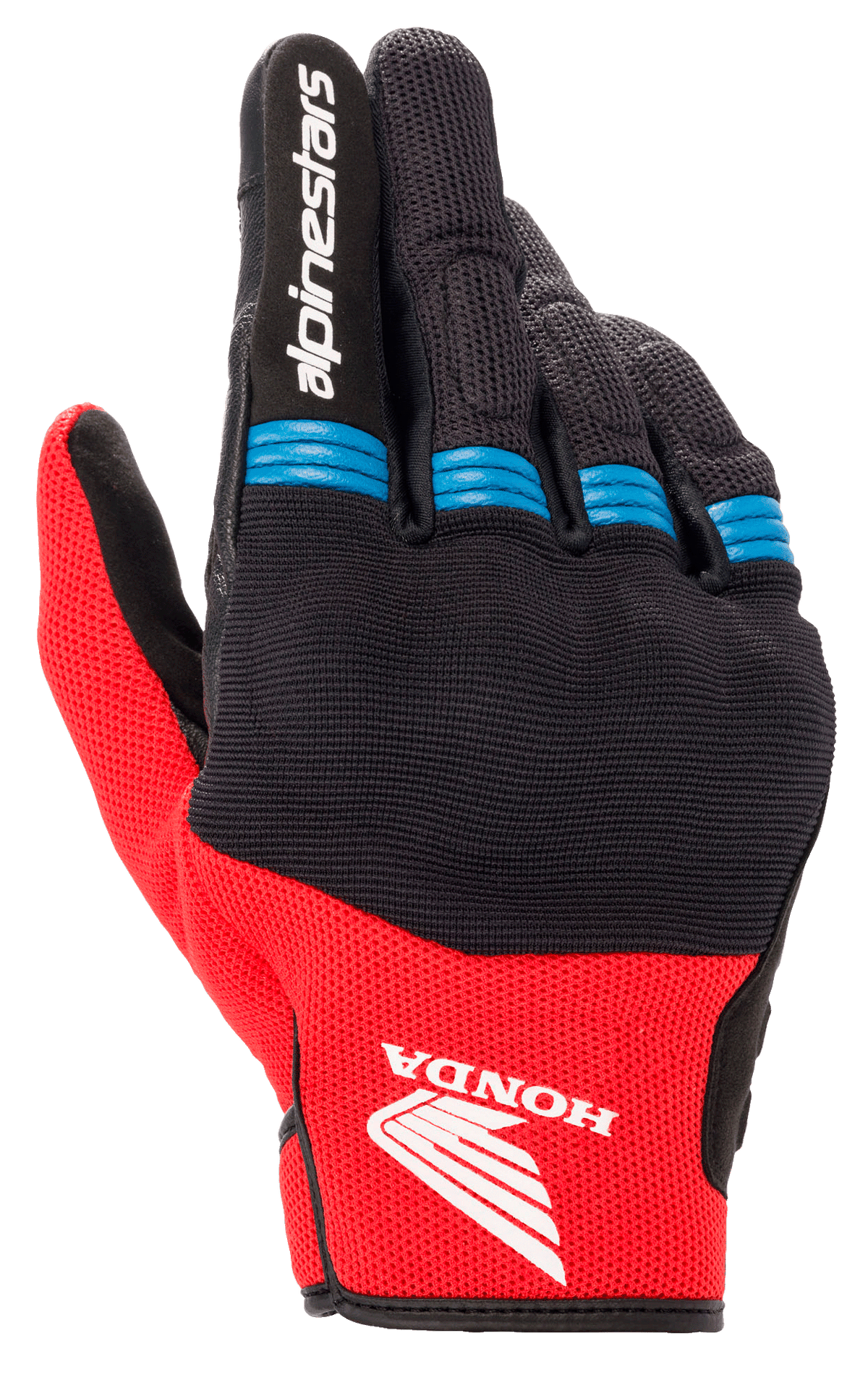 Honda Copper Glove - Black/Bright Red/Blue - Alpinestars motorcycle gloves, view 1