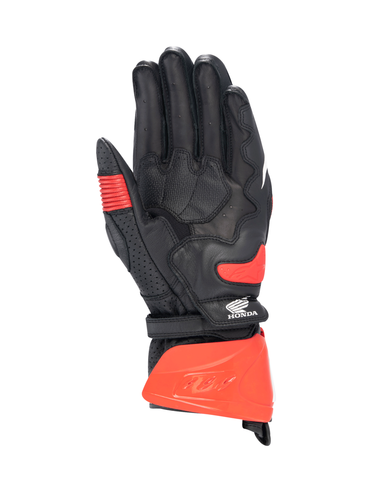 Honda GP Pro R3 Gloves - Black/Bright Red/Blue - Alpinestars motorcycle gloves, view 2