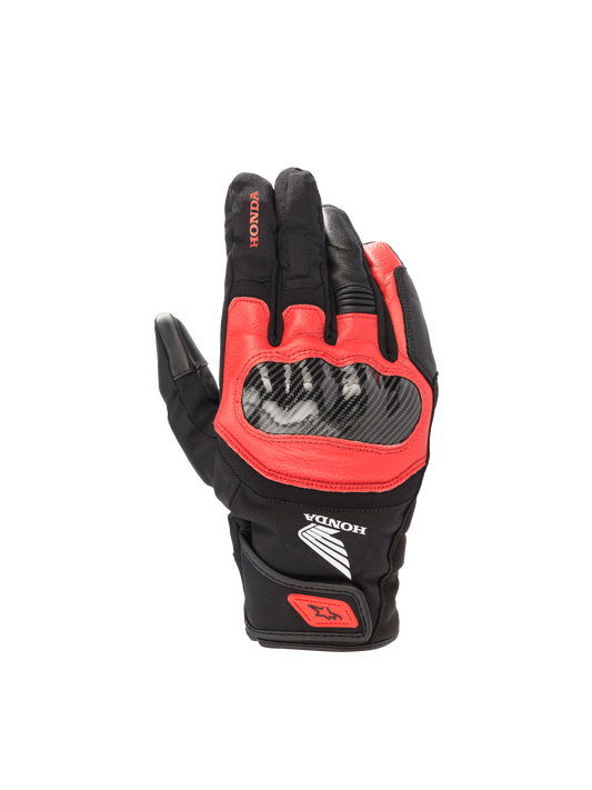Honda SMX Z Drystar® Glove - Black/Bright Red - Alpinestars motorcycle gloves, view 1