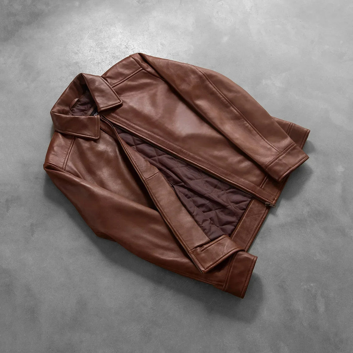Inferno Brown Leather Jacket - men's jacket in brown sheepskin leather, view 8