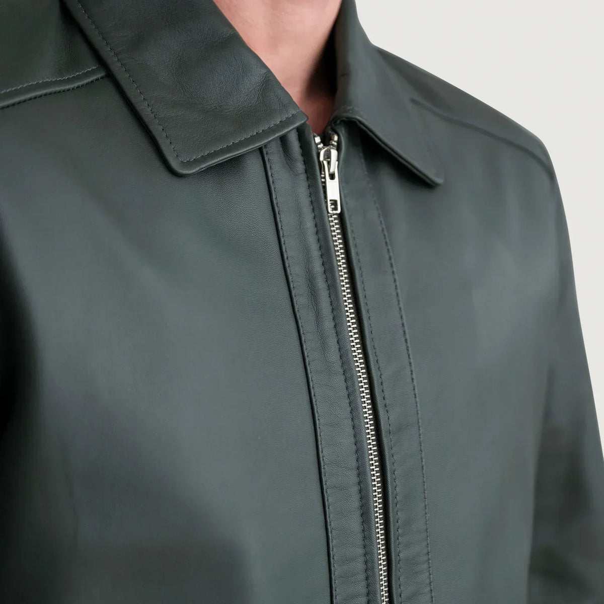 Inferno Green Leather Jacket - men's jacket in green premium leather, view 5