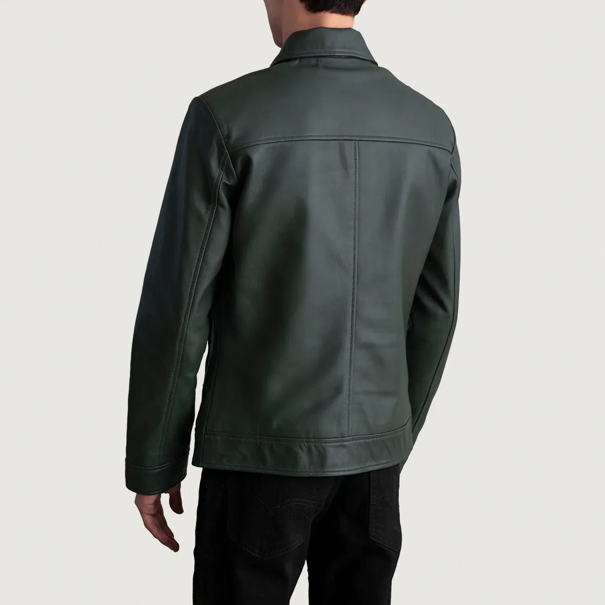 Inferno Green Leather Jacket - men's jacket in green premium leather, view 6