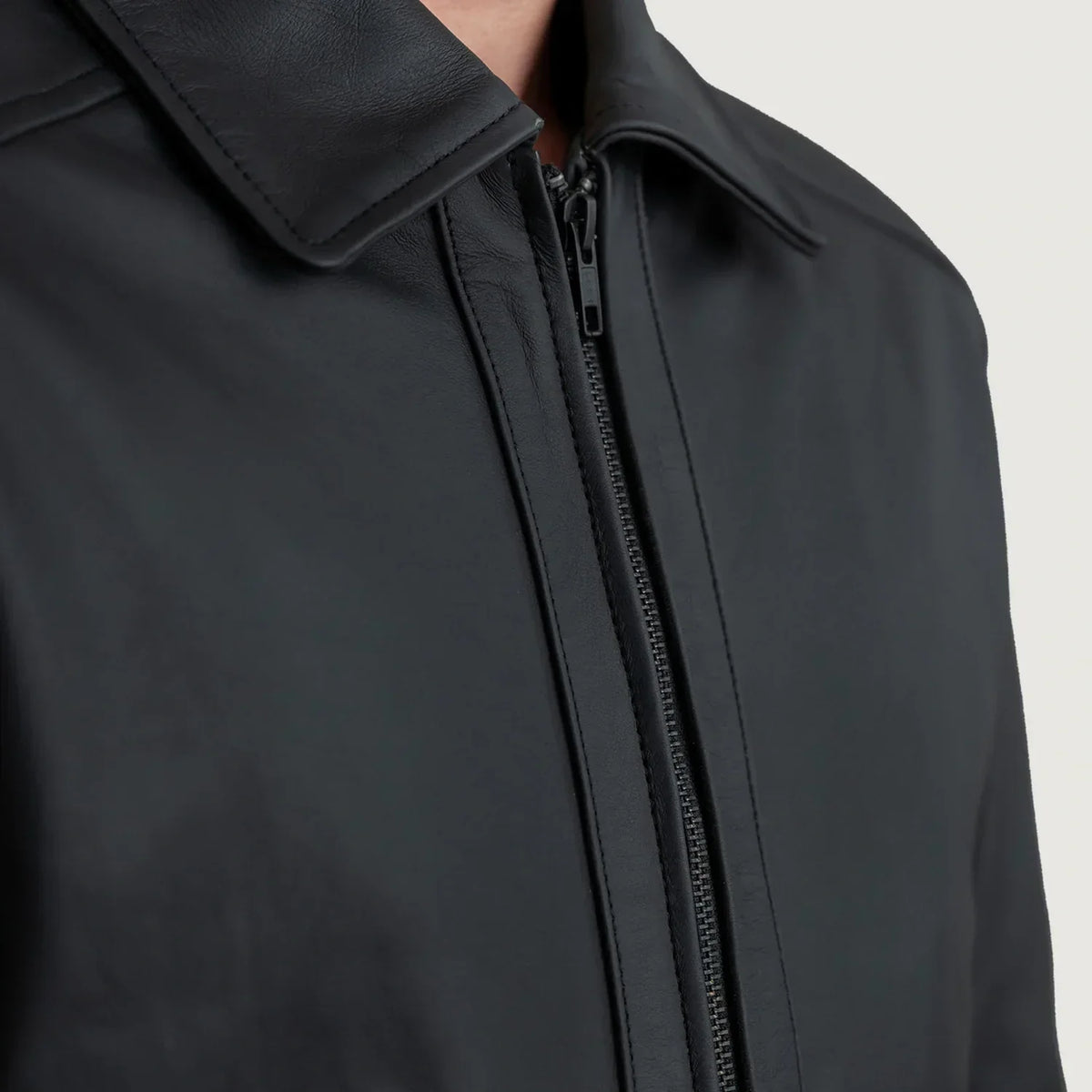 Inferno Matte Black Leather Jacket - men's jacket in black premium leather, view 5