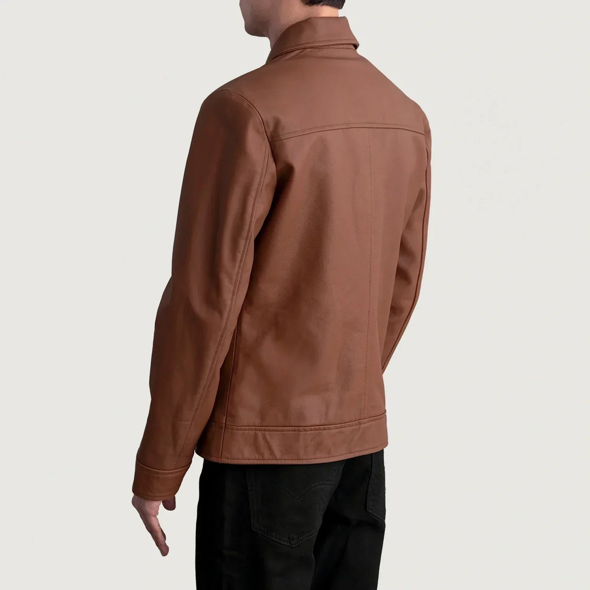 Inferno Matte Brown Leather Jacket - men's jacket in brown premium leather, view 6