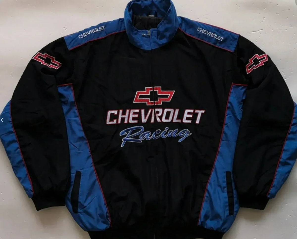 Brex Chevrolet Black Blue Vintage Racing Coat Jacket - racing jacket, view 3 | Brex International