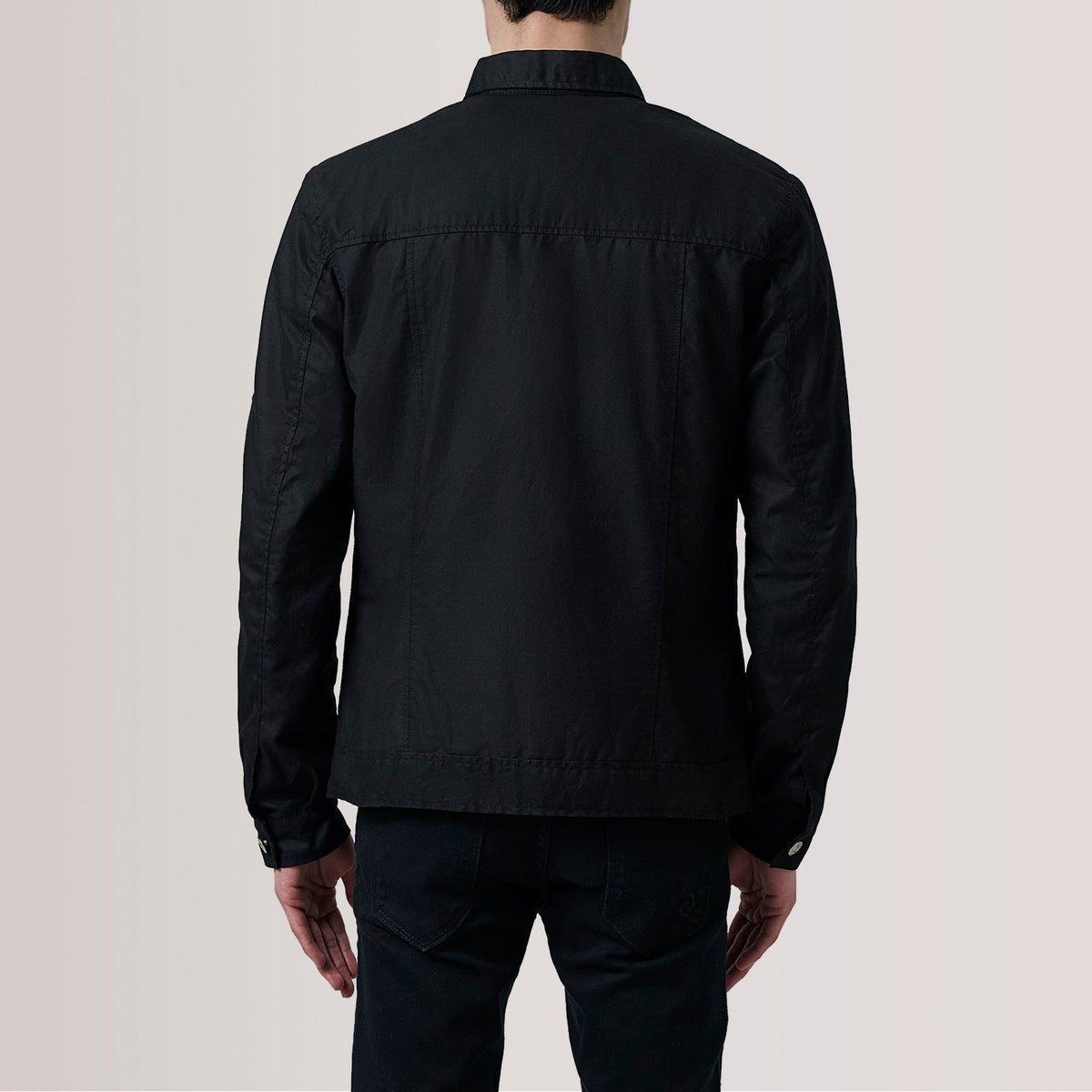 Irwin Black Waxed Canvas Field Jacket - men's jacket in black premium leather, view 4