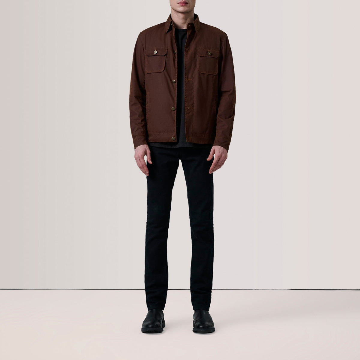 Irwin Brown Waxed Canvas Field Jacket - men's jacket in brown waxed canvas, view 2