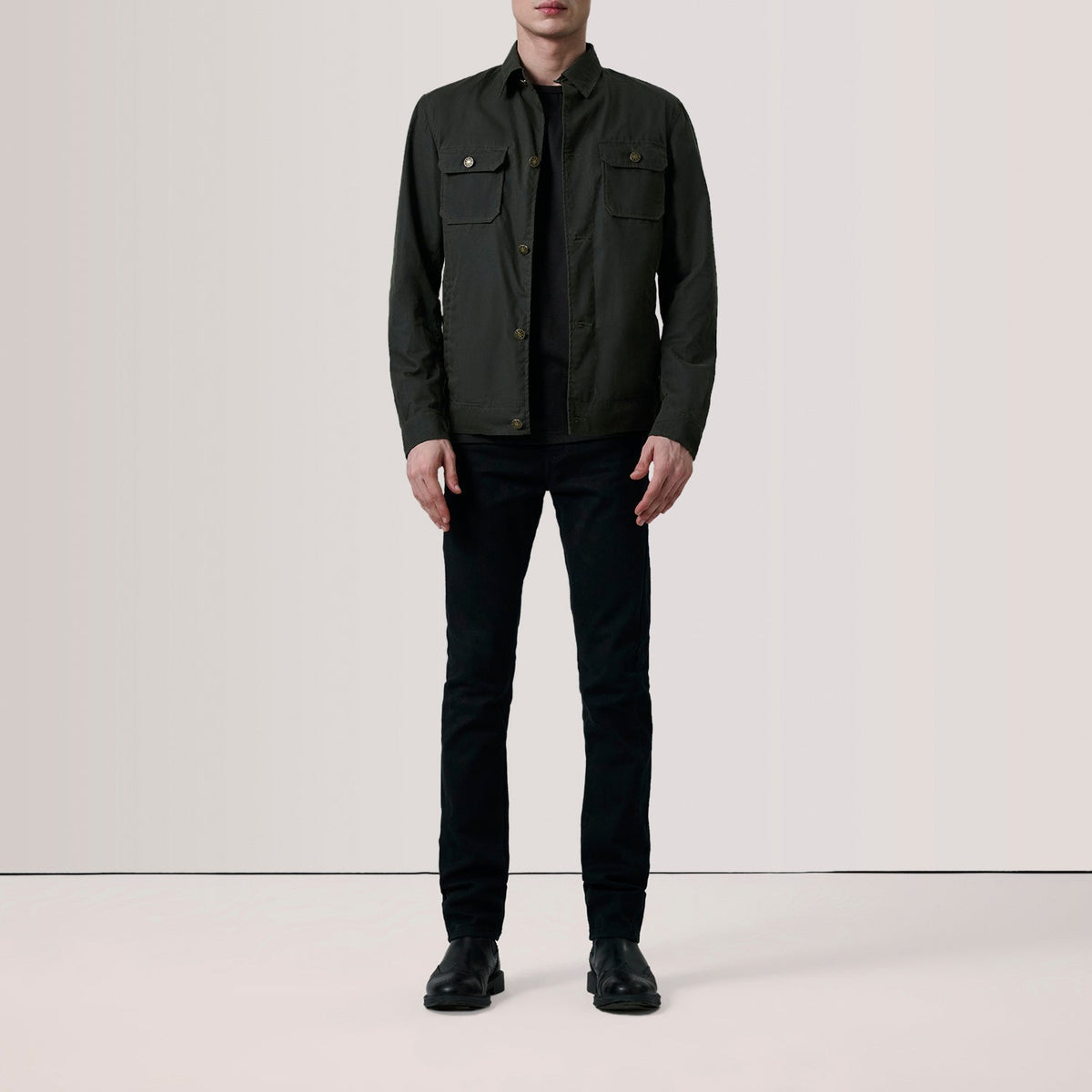 Irwin Olive Waxed Canvas Field Jacket - men's jacket in olive waxed canvas, view 2