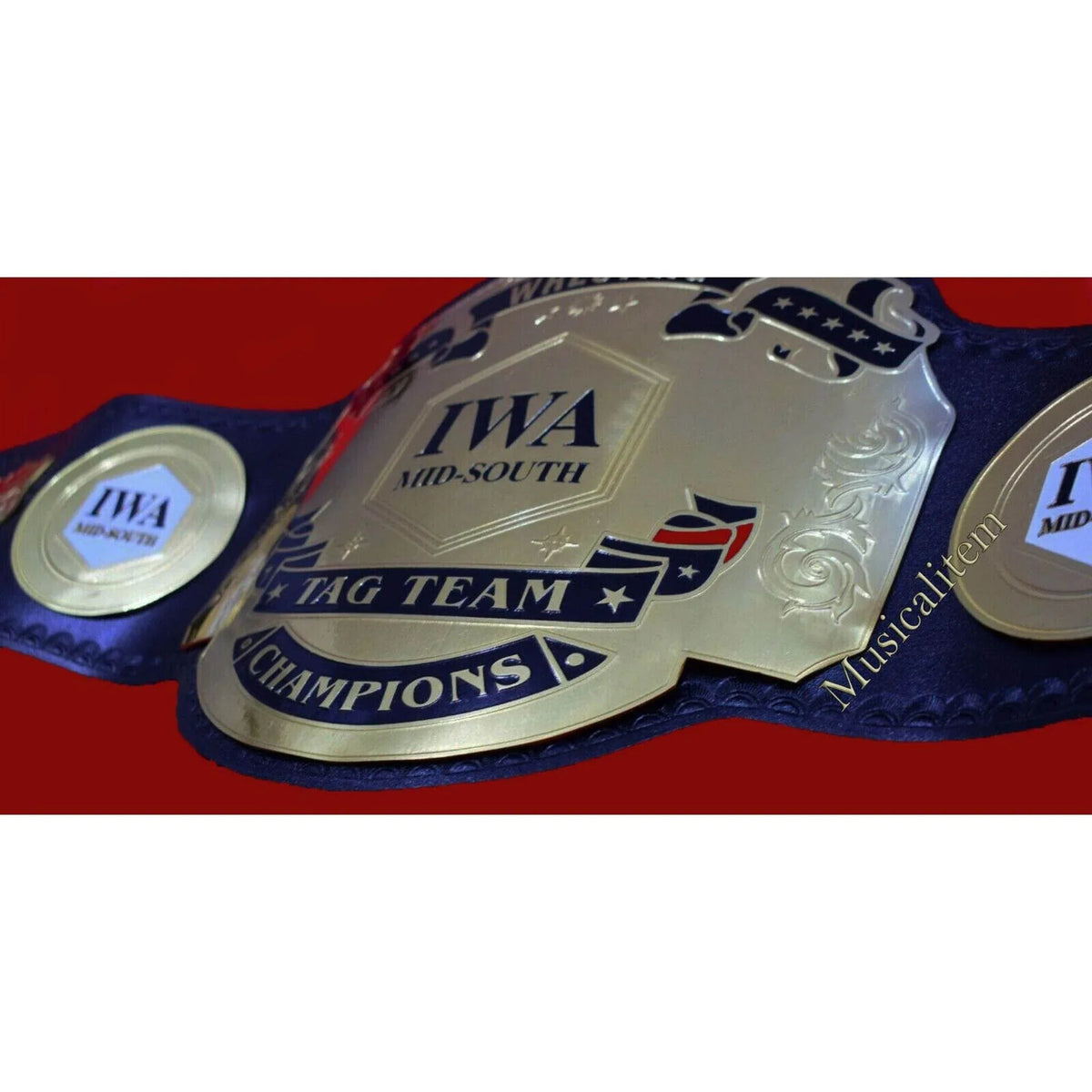 IWA Mid South Tag Team Wrestling Championship Inspired Title Belt - photo 2 of 7 | Brex International