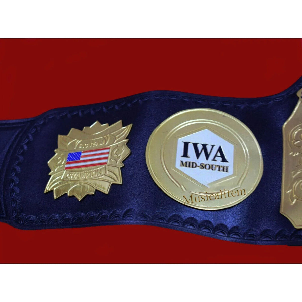IWA Mid South Tag Team Wrestling Championship Inspired Title Belt - photo 4 of 7 | Brex International