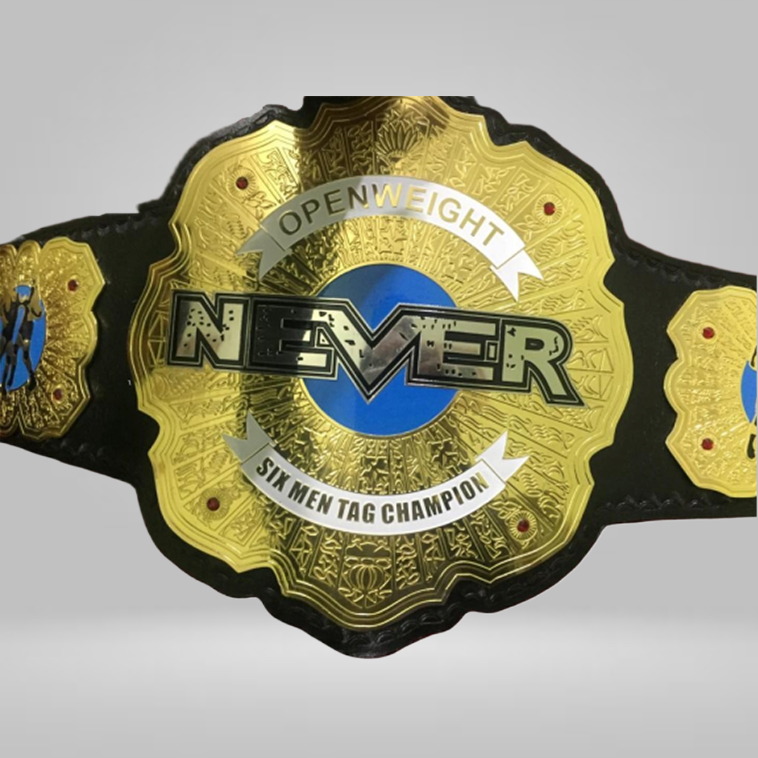 IWGP Open Weight NEVER Six Men Tag Team Wrestling Championship Inspired Belt Replica - photo 1 of 3 | Brex International