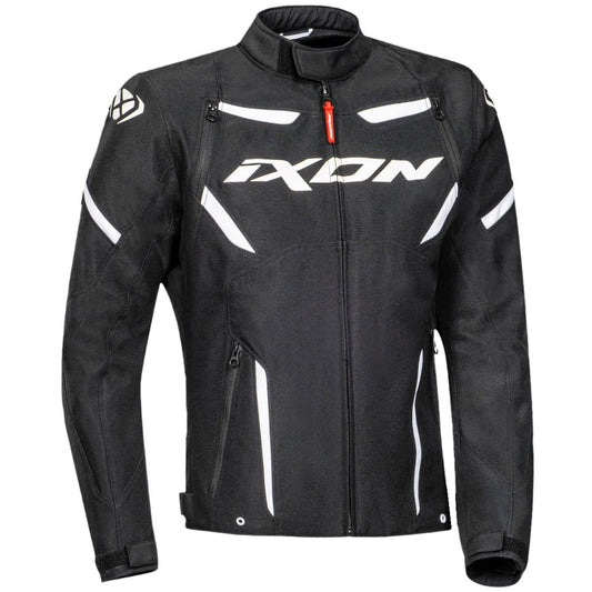 Ixon Striker Textile Jacket - Black / White - Ixon motorcycle jacket, view 1
