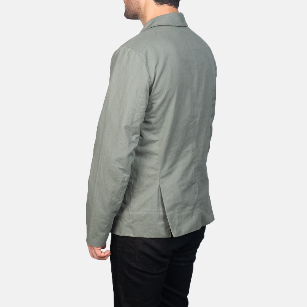 Kajetan Grey Safari Jacket - men's jacket in grey nylon-polyester fabric, view 5