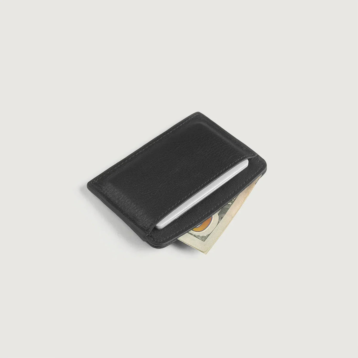 Brex Karl Black Leather Card Holder - black leather card holder, view 5