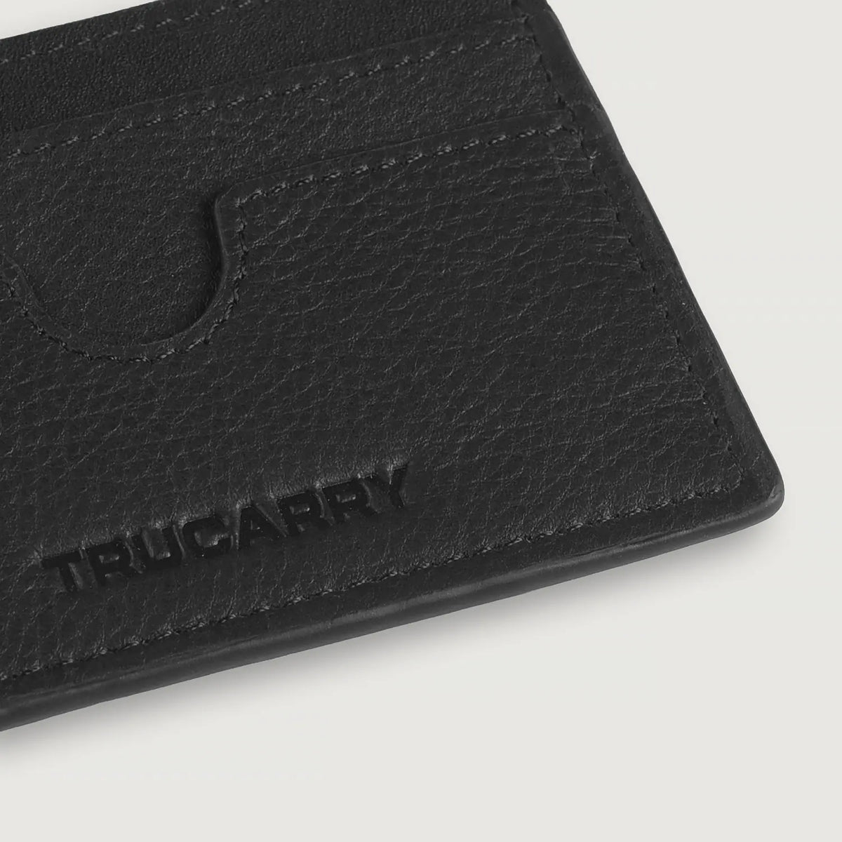 Brex Karl Black Leather Card Holder - black leather card holder, view 6