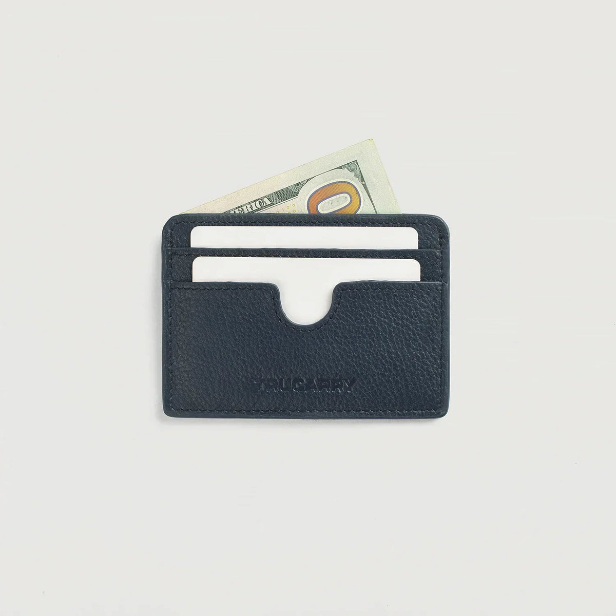 Brex Karl Blue Leather Card Holder - blue leather card holder, view 4