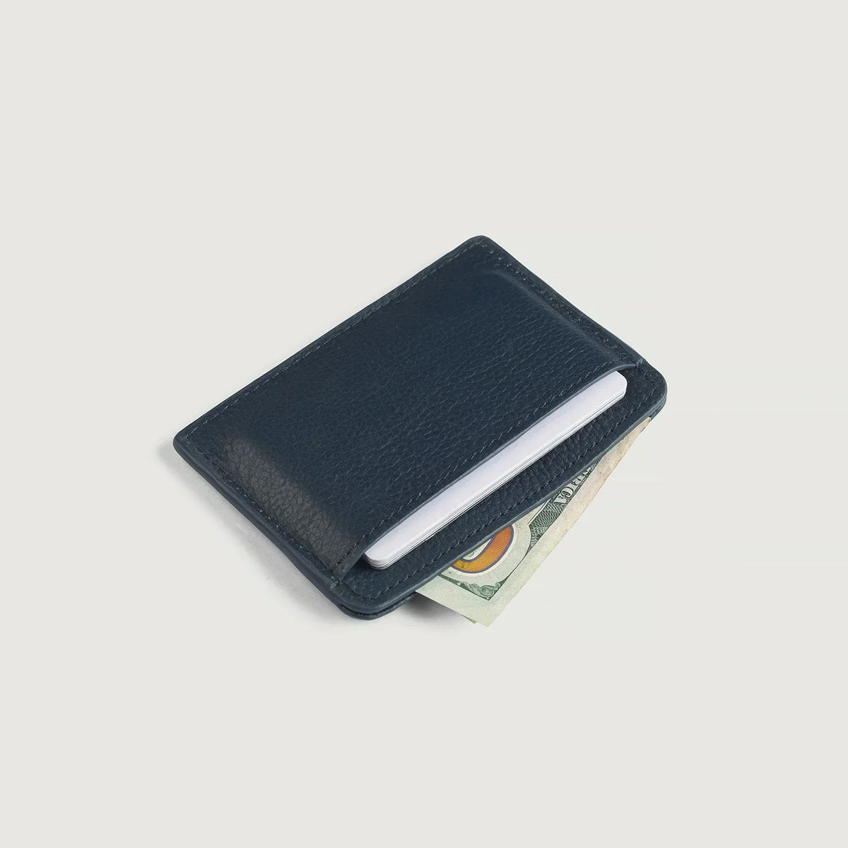 Brex Karl Blue Leather Card Holder - blue leather card holder, view 5