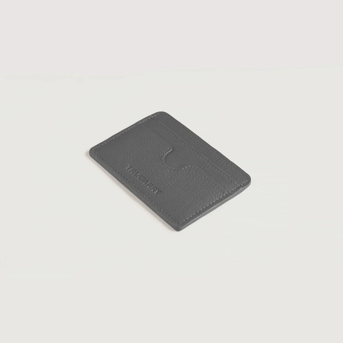 Brex Karl Grey Leather Card Holder - grey leather card holder, view 3
