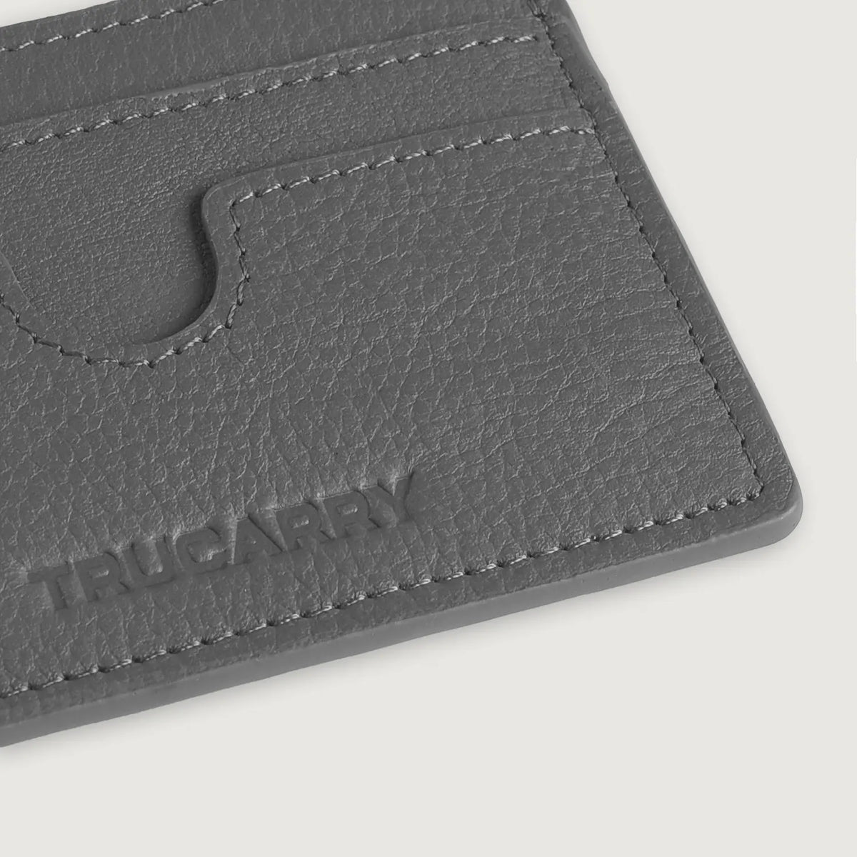 Brex Karl Grey Leather Card Holder - grey leather card holder, view 6