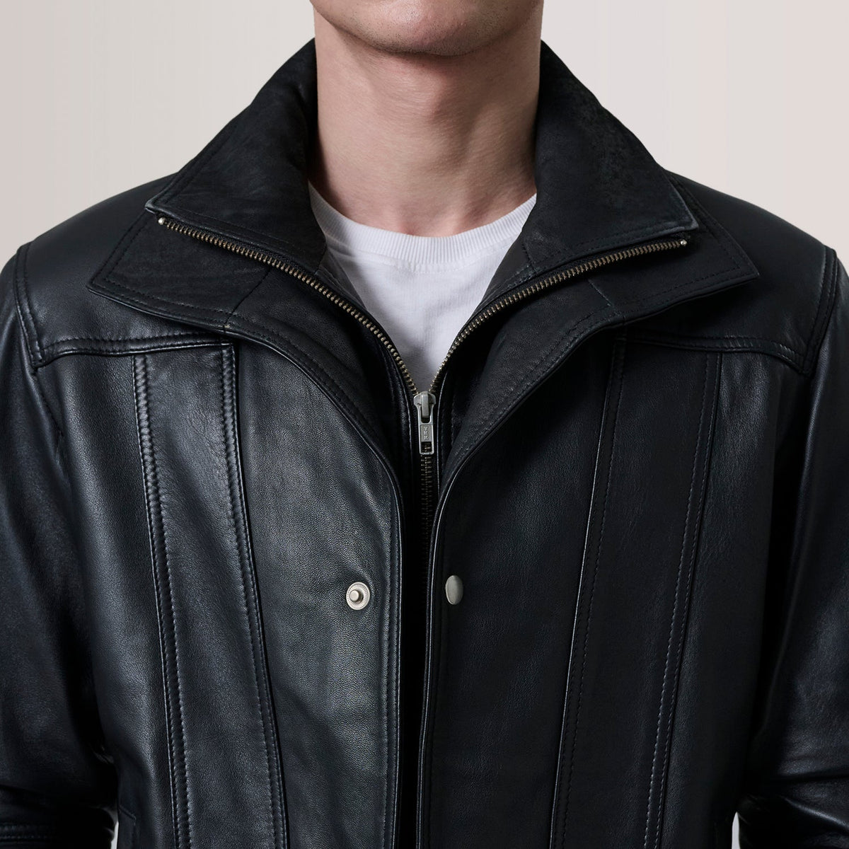 Klen Black Classic Jacket - men's jacket in black premium leather, view 6