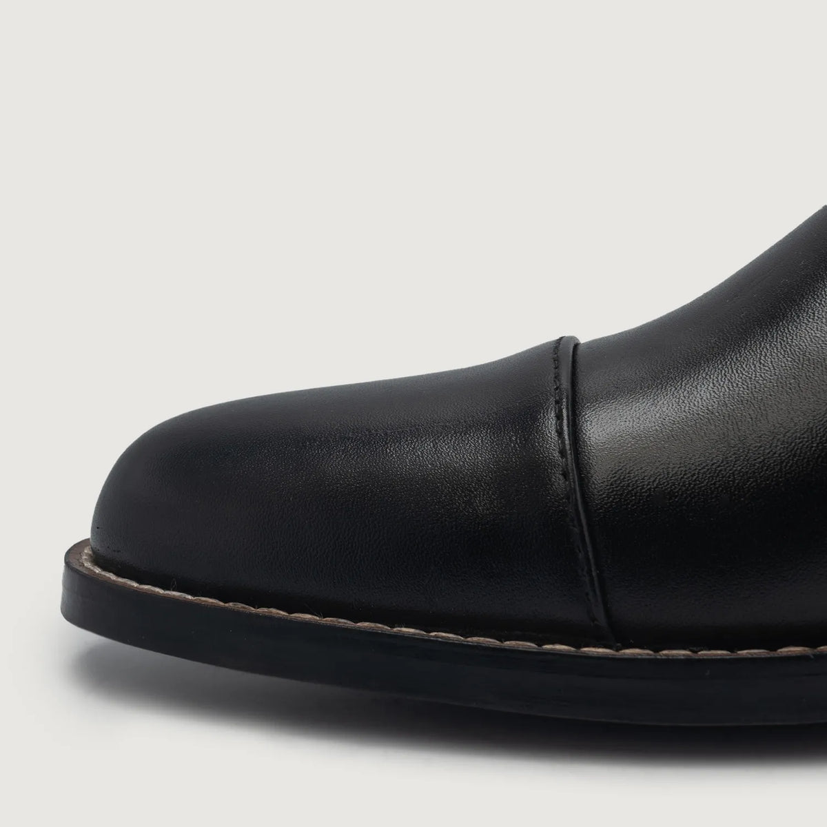 Knight Derby Black Leather Boots - men's boots in black genuine leather, view 5
