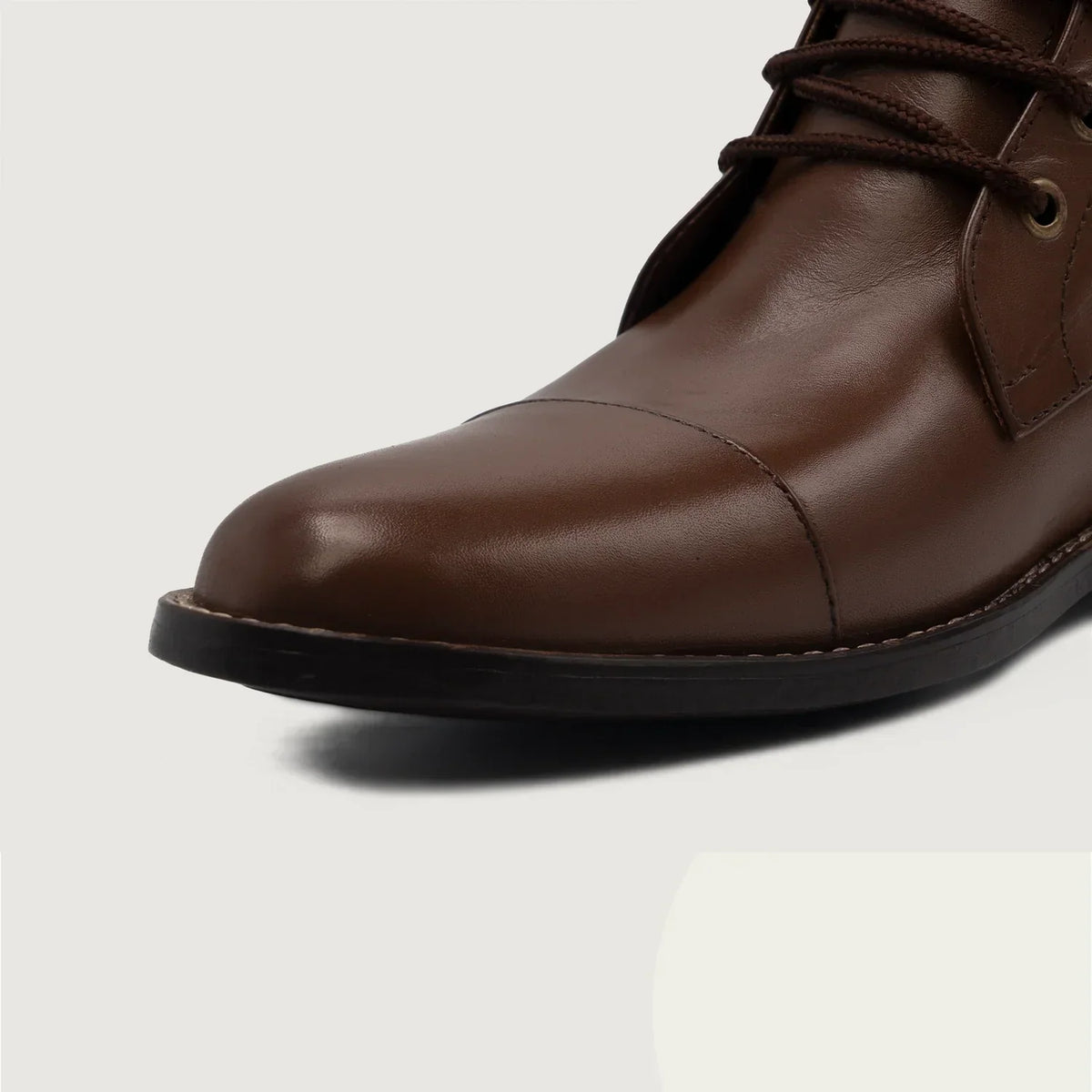 Knight Derby Brown Leather Boots - men's boots in brown genuine leather, view 4