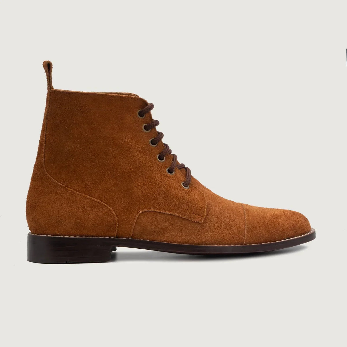 Knight Derby Brown Suede Leather Boots - men's boots in brown suede leather, view 2